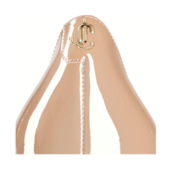 Jimmy Choo LOVE 100 Patent Leather Pointed-Toe Pumps w/JC Emblem - Picture 4 of 4